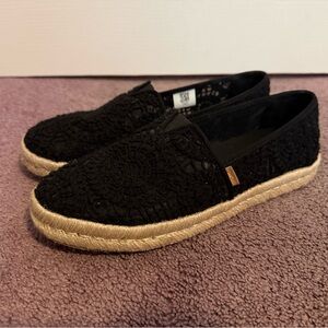 Toms Alpargata Rope 2.0 Espadrilles- Black Crochet